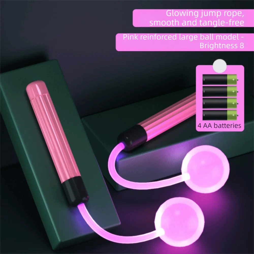 

Светящаяся скакалка из искусственной кожи со светодиодной подсветкой, регулируемая длина, яркая флуоресцентная скакалка, ослепительный свет, светящаяся скакалка