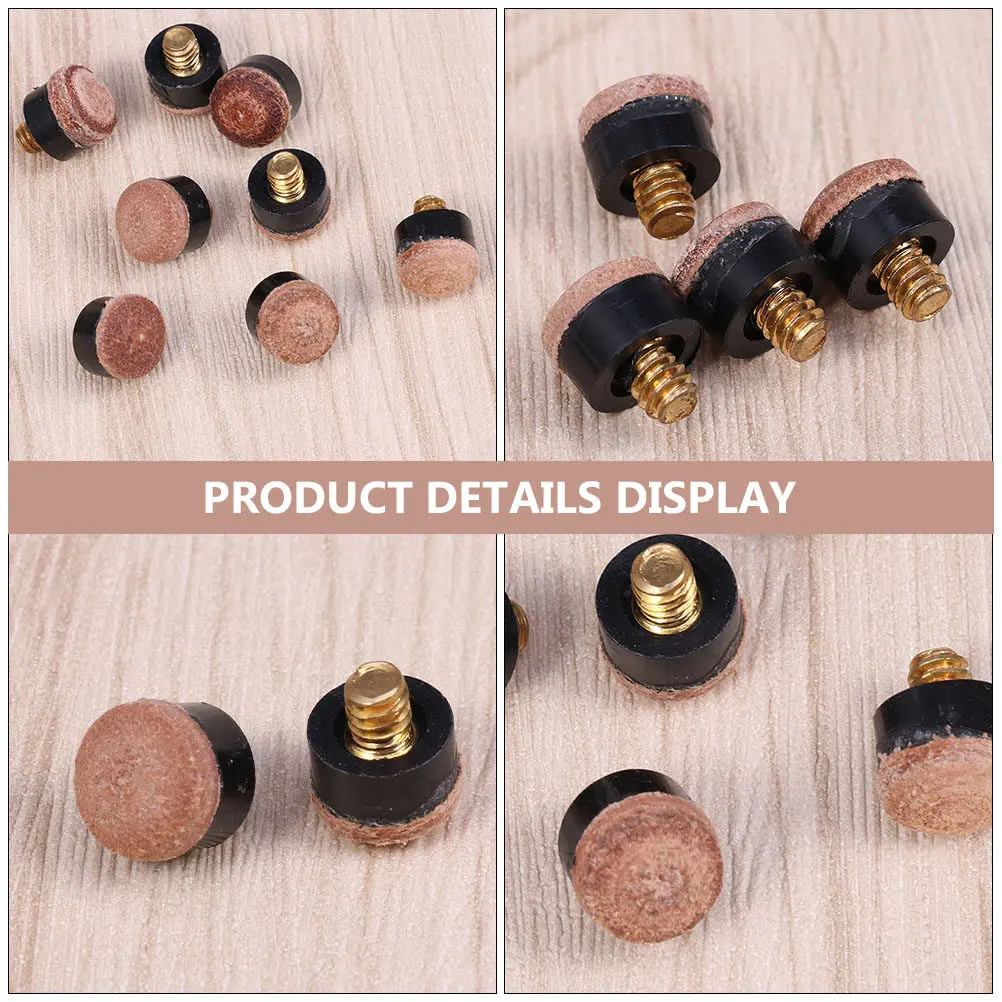 

20Pcs Cue Tips American Style Screw-on Replacement Tips for Pool Snooker Billiard Cue Accessories Billiard Supplies