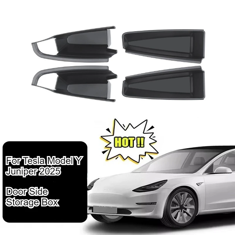

For Tesla Model Y Juniper 2025-UP Car Door Handle Storage Box Inner Handle All-inclusive Organizer Container Tray Accessories