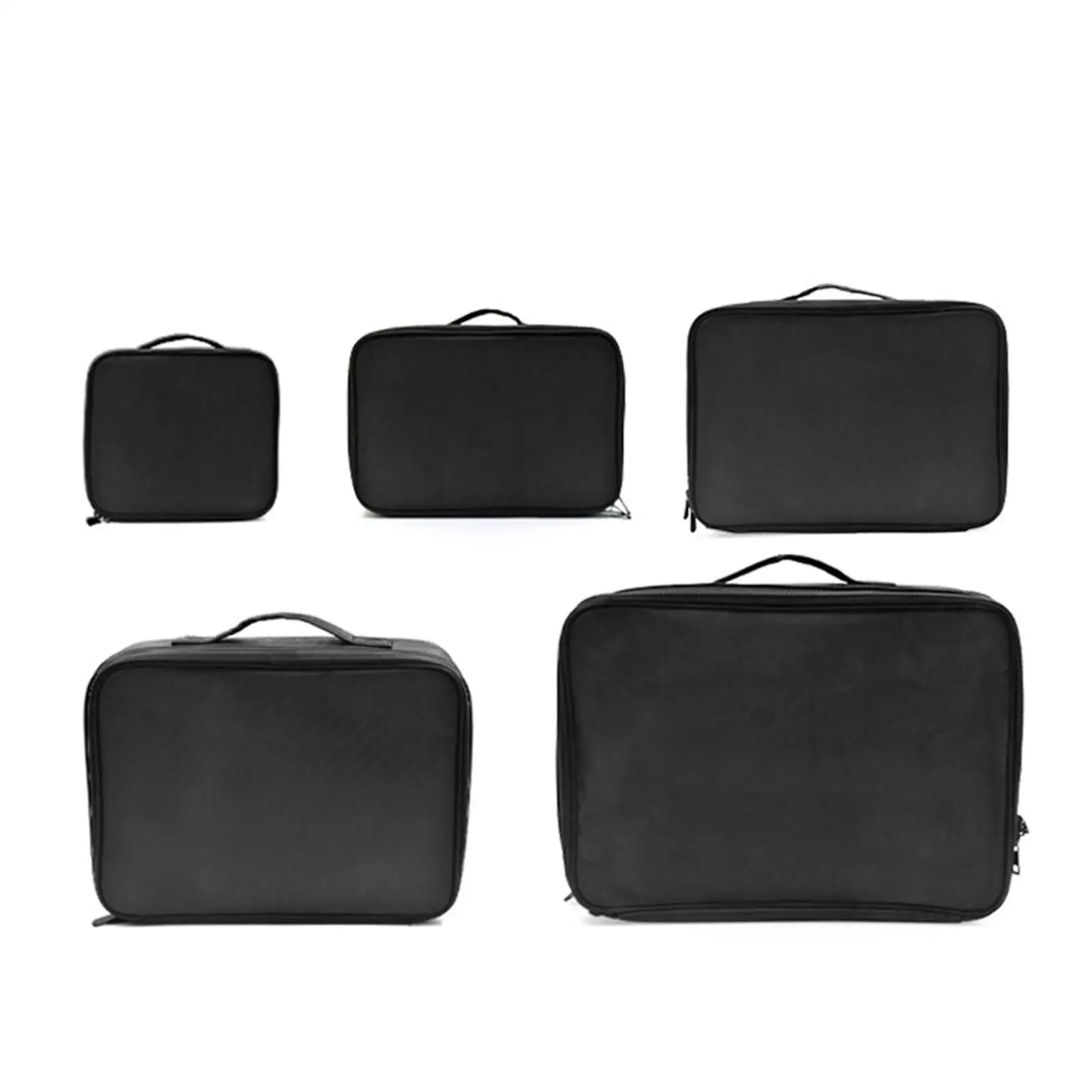 

Cosmetic Storage Bag Wear Resistant Makeup Brush Storage Ajustable Partitions Black Toiletries Convenient Pouch Makeup Organizer