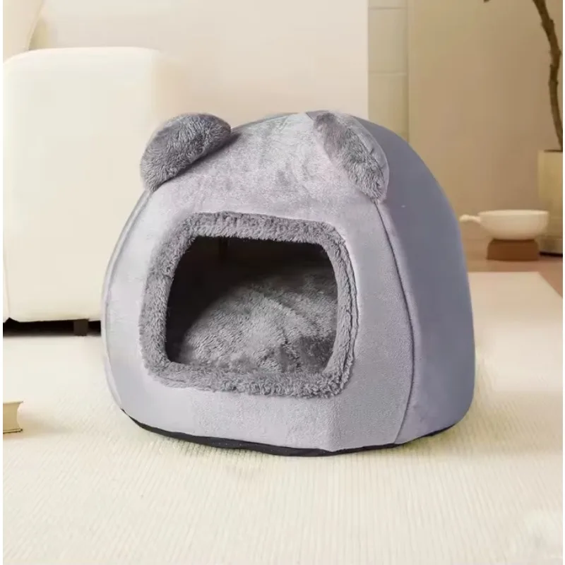 nid-pour-animaux-de-compagnie-de-petite-et-moyenne-taille-confortable-en-tissu-avec-tete-d'ours-doublure-en-polaire-ferme-hiver-solide-ecologique-amovible-lavable
