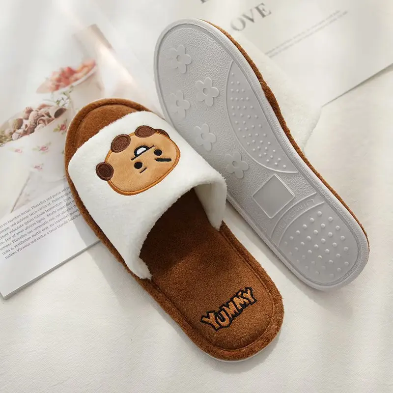 Autumn New Bt21 Kawaii Anime Baby Plush Series 35-38 Yards Cute Cartoon Soft Non-Slip Indoor Slippers Girl Gift