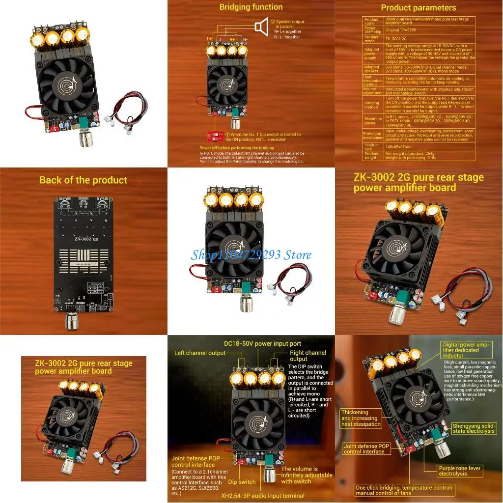 

Y2GD 18V-50V 300W+300W Digital Sound Power Amplifier Board Double Channel Stereo