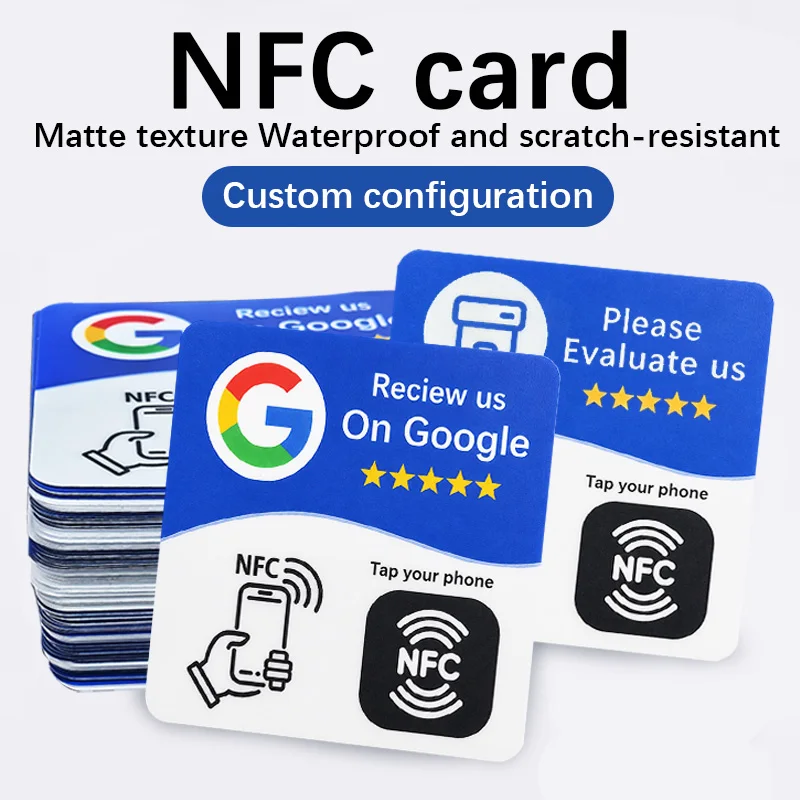 10-50pcs NFC 215 square with adhesive backing, programmable Google evaluation card, NFC desktop station, 13.56MHz, editable card