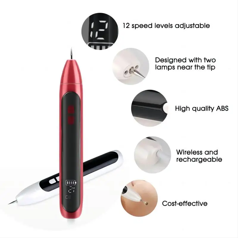 12-stufiger Laser Plasma Pen Gesicht Haut Tag Dark Spot Remover Maulwurf Tattoo Gesichts Sommersprossen Warze Entfernung Maschine Schönheit Pflege