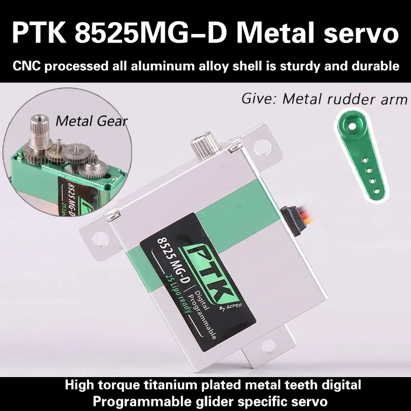 

PTK 8525MG-D Digital Servo Programmable Steering Gear All Metal Glider KST DS125/135MG Same Level for RC Models