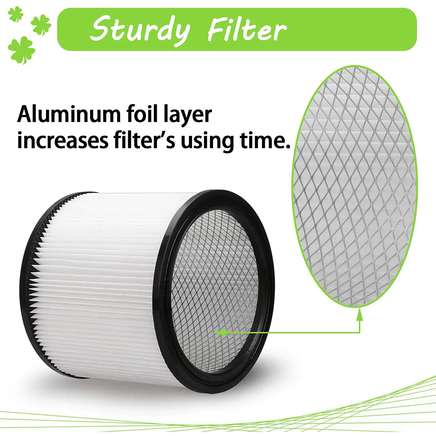 استبدال فلتر فاصل المكنسة الكهربائية 90304 90350 90333 متوافق مع المكانس الكهربائية الرطبة/الجافة سعة 5 جالون، فلتر واحد + 2 رغوة