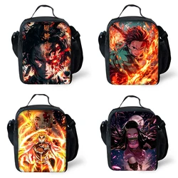 Anime Demon Slayer Child Insulated Large Capacity Bag for Boy and Girl Student Outdoor Picnic Resuable Thermal Cooler Lunch Box