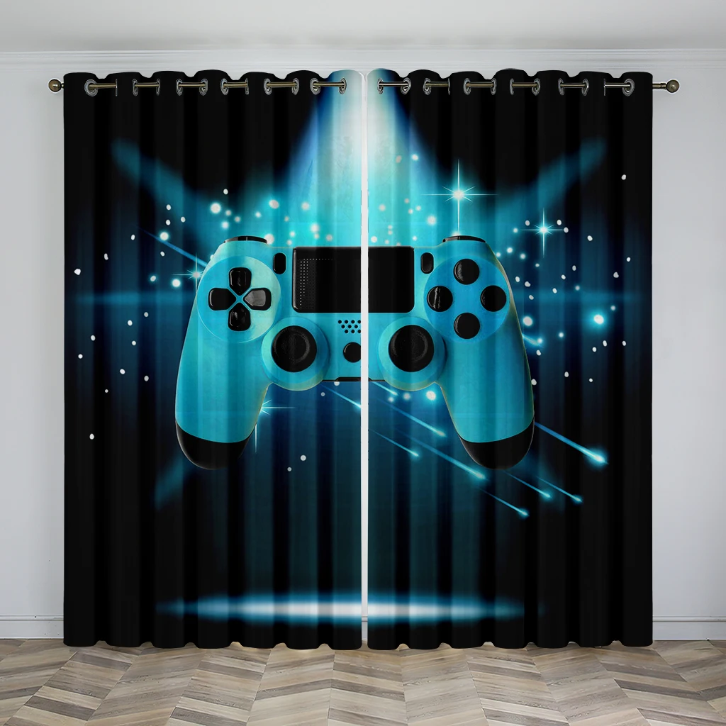 3D Cheap Cool Gamepad Controller Series Sunshade Curtains 2 Panel Children Living Room Bedroom Window Decoration Curtains