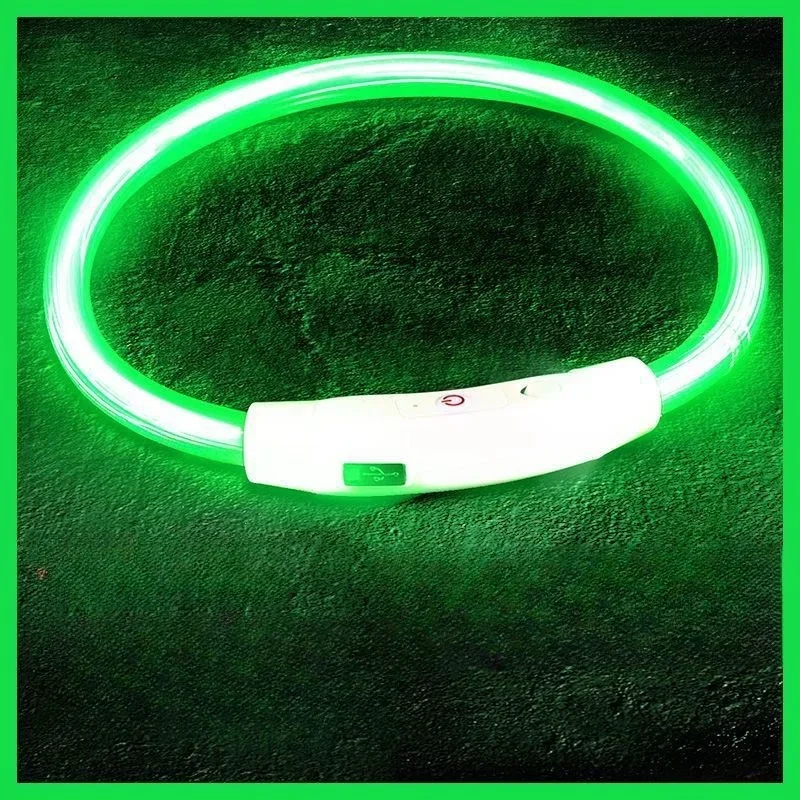 40/50/70cm Led dog collar USB rechargeable pet dog glow-in-the dark charging collar Luminous necklace collar safety night light image 6