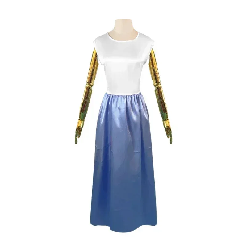 HAni 2025 Woman Cinderella Fairy Godmother Cosplay Costume Blue Dress Halloween Carniv ☆★ww
