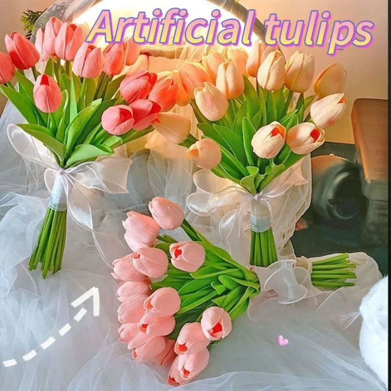 5-30 stuks premium tulp kunstbloemen, real touch tulpenboeket, decoratief voor bruiloft thuisfeest kerst snoep verjaardag