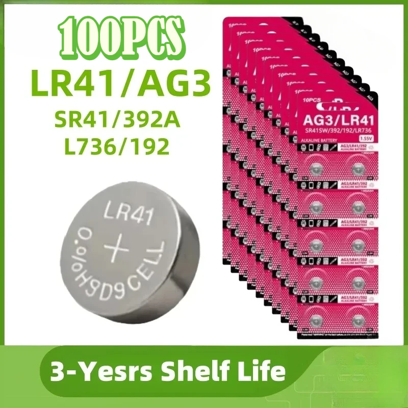 100PCS 1.5V AG3 LR4…