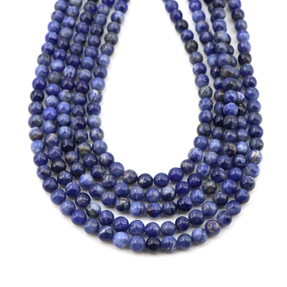 2/3/4/6/8/10/12mm Natural Stone Blue Sodalite Round Loose Spacer Bead for Jewelry Making Supplie DIY Energy Bracelets Necklace