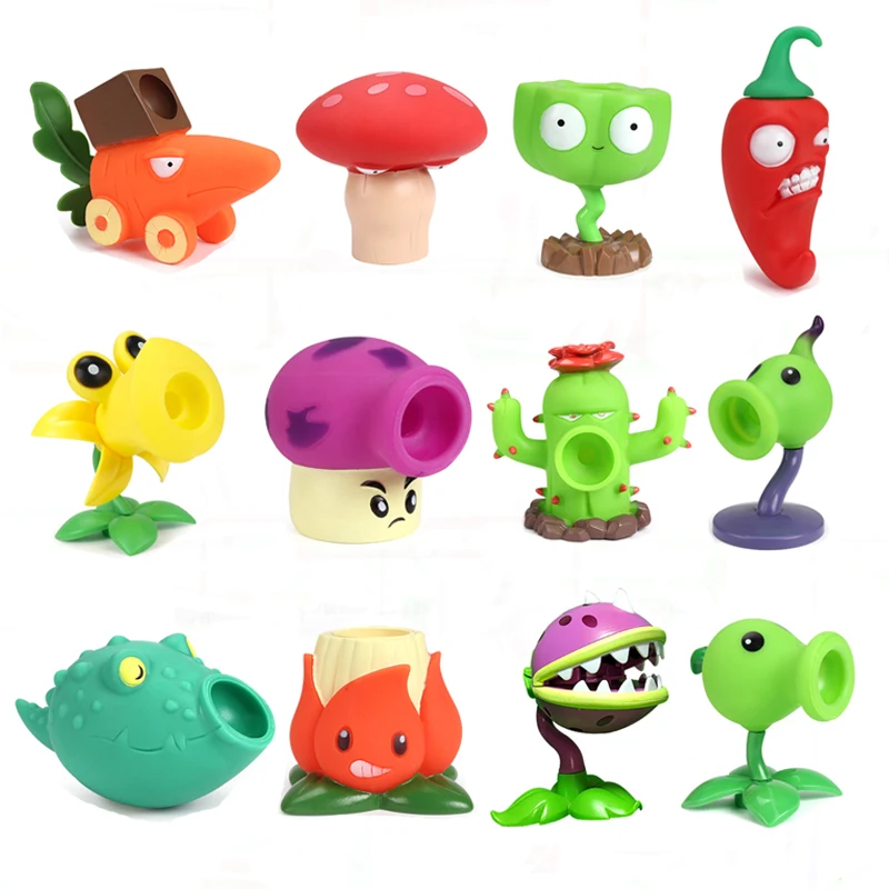 New Plants VS Zombies Anime Figures PVZ Toys Soft Glue Peashooter Coconut Cannon Cactus Dolls Model Kids Birthday Christmas Gift