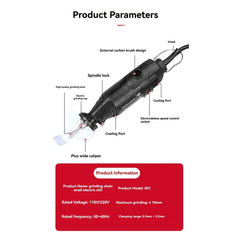 Pena Ukir Listrik Bor Kecepatan Variabel Mini