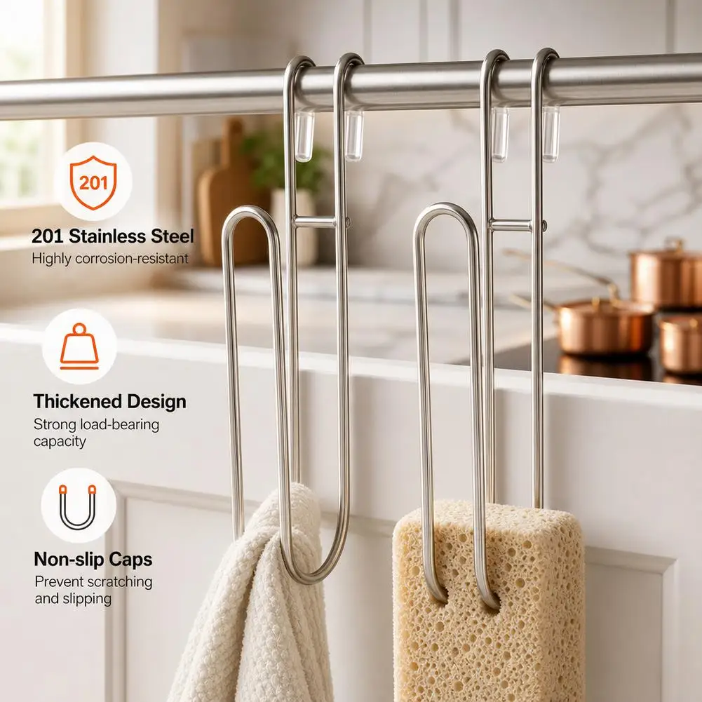 Kitchen Storage Rack Hanging Cup Drying Rack For Water Bottles Coffee Mugs Storage with Hooks Space Saving Bathroom Organizer