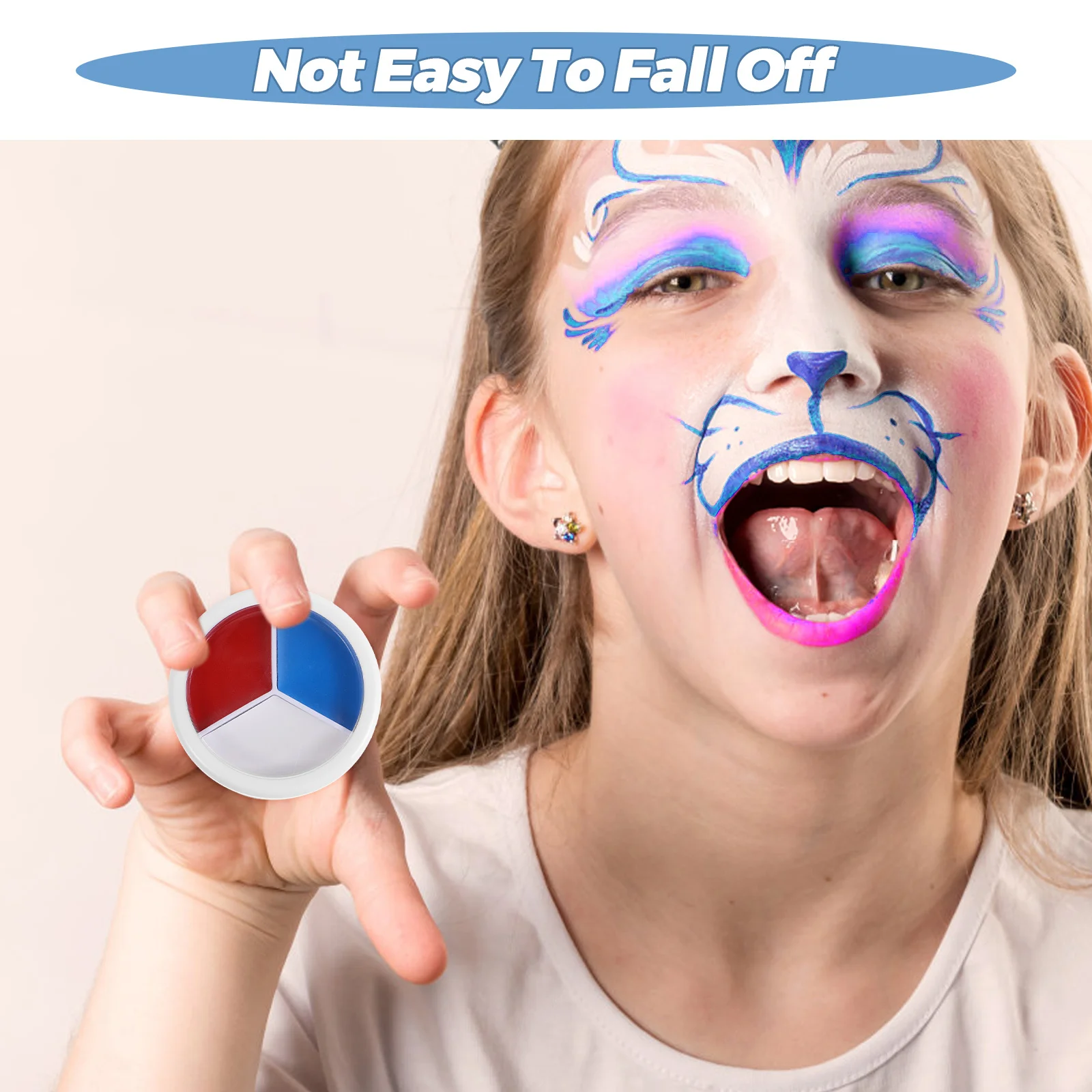 مجموعة طلاء الوجه مكونة من صندوق واحد، آمنة تدوم طويلاً، جافة سريعة، لوازم طلاء الجسم لحفلات الهالوين للبالغين، مكياج مرحلة المهرجانات