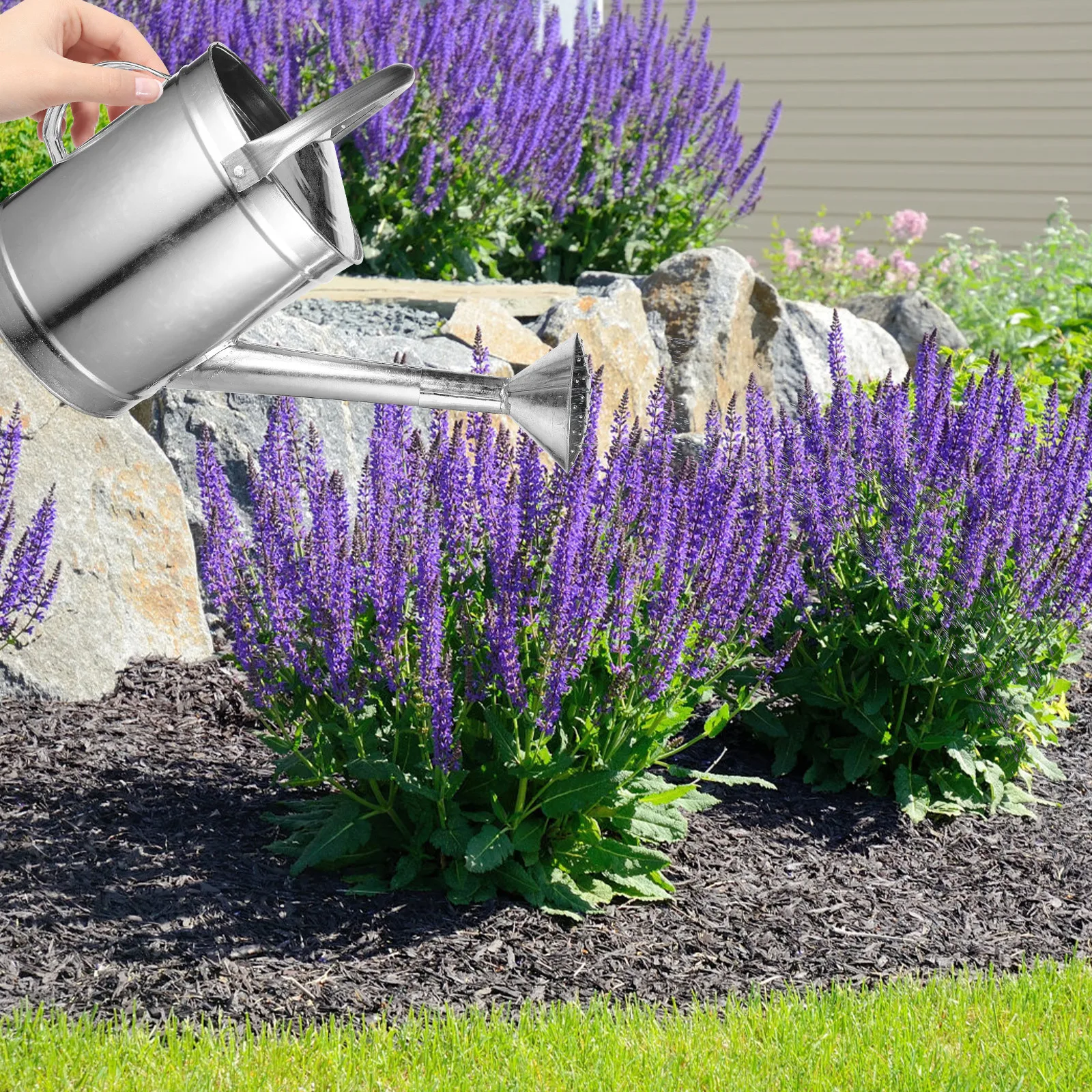 

Stable Iron Watering Can Long Spout Durable Garden Flower Sprinkler For Indoor Outdoor Plants Metal Succulent Pot With Handle