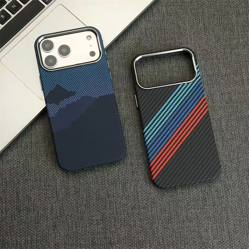 

Colourful Kevlar Pattern For Magsafe Magnetic Phone Case For iPhone 12 13 14 15 16 17 Pro Max Luxury Wireless Charging PC Cover
