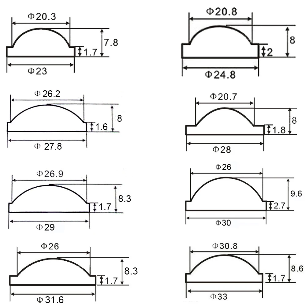 عدسة أكريليك بلانو-ex LED ، إكسسوارات شعلة تركيز ، زجاج مكبِّرة ، عدسة محدبة ، 10 ، 20 ، 30 ، 50 ، 40