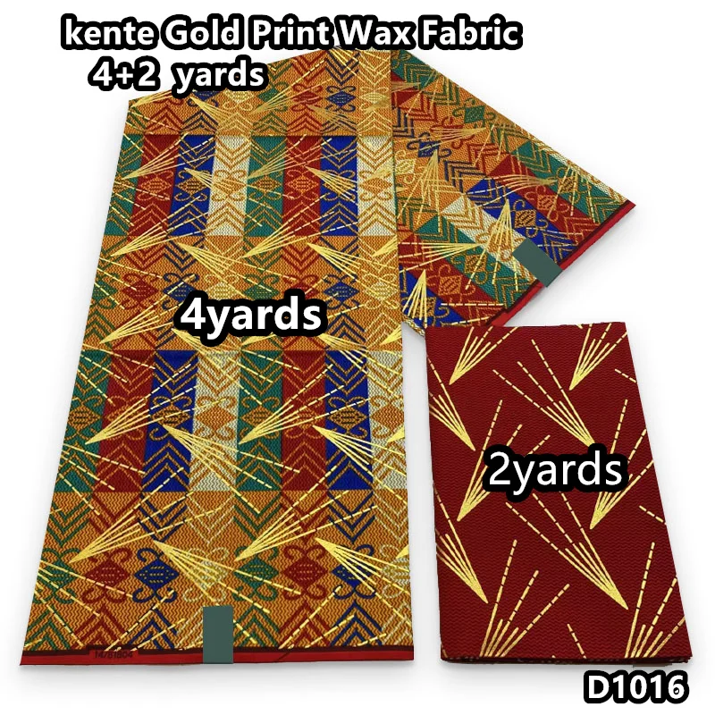 Ankara African Fabric kente gold Real Wax Fabric Nigeria Ghana Style Tissu Sewing Dress Craft DIY 100% Cotton