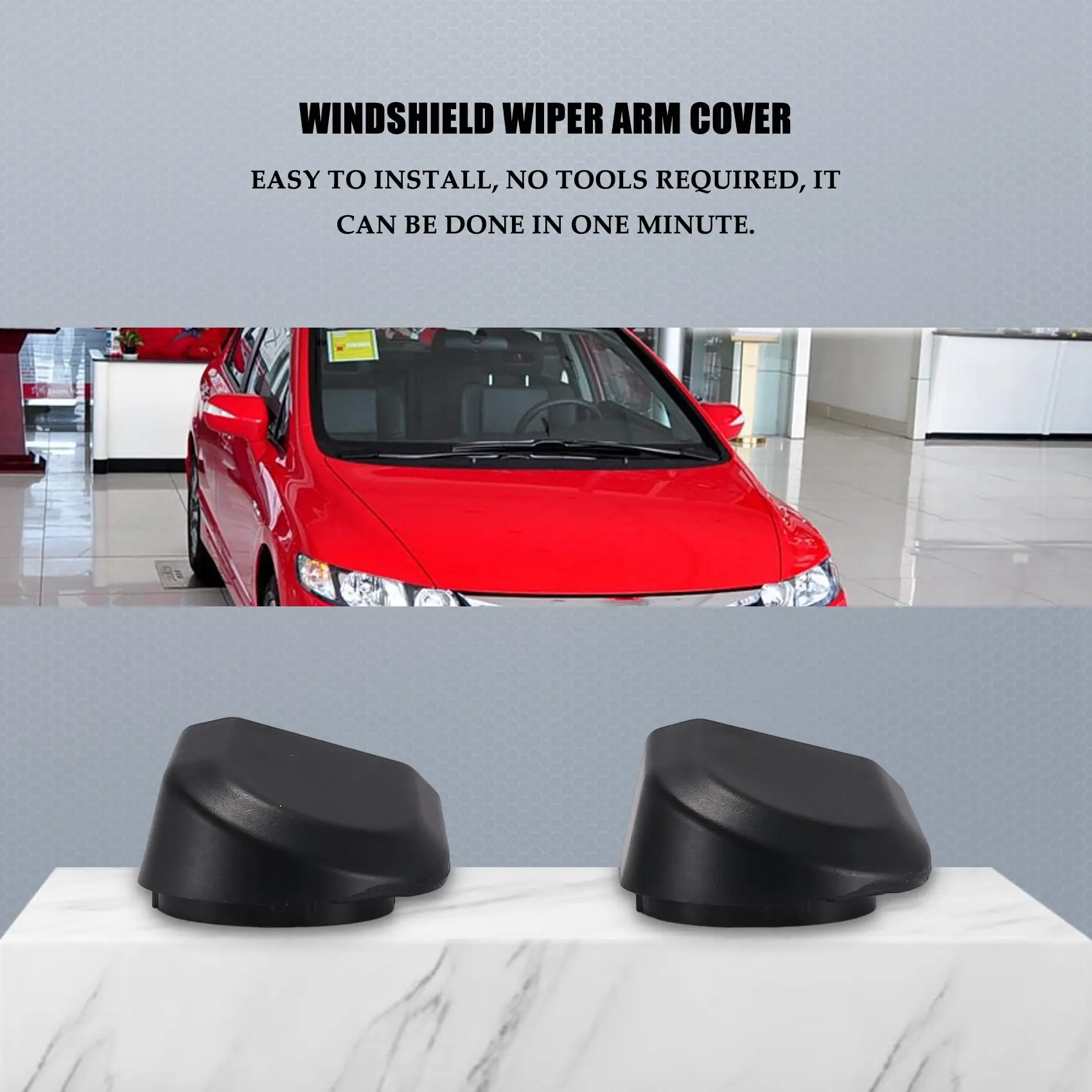 A85E-Front Windshield Wiper Cover Cap For HONDA For CIVIC 2006 - 2011 FA1 FD1 FD2 76602-SNA-A01 76601-SNA-A01 - view 4