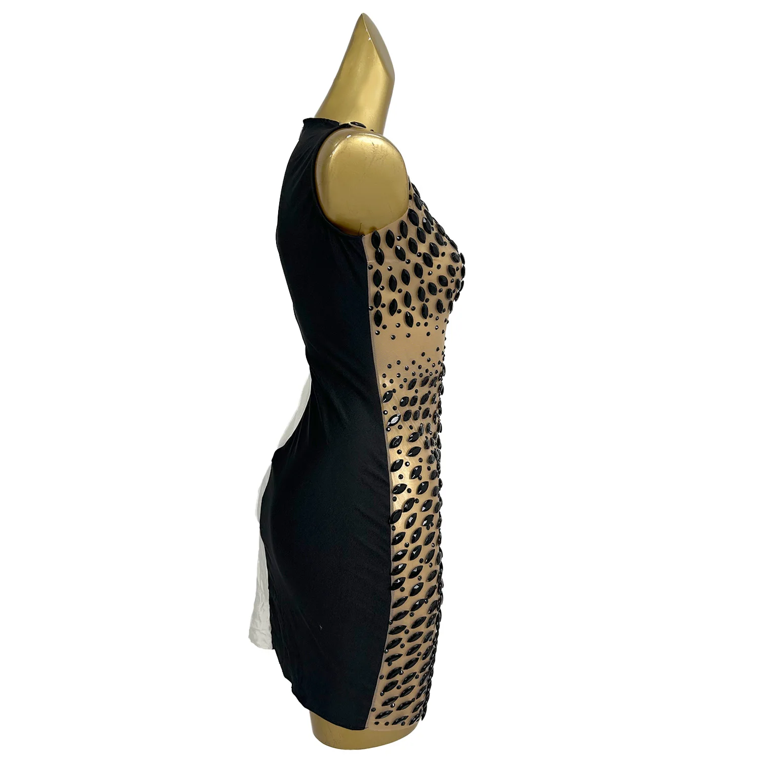 Elegantes Damen-Abendkleid, schwarz, weiß, Diamant-Spleißen, Perspektive, Netzkleid, Weihnachten, Erwachsene, Geburtstag, Party, Kleid kuyila