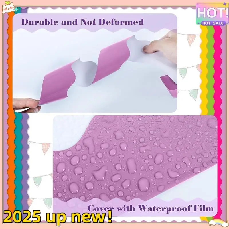 6 Rolls 198 Ft Bulletin Board Borders For Classroom, Paper Roll Scalloped Borders,For Classroom Decor, Home Decor, Party Durable