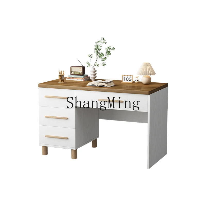 

ZYY solid wood computer desk household minimalist bedroom small apartment with drawers table