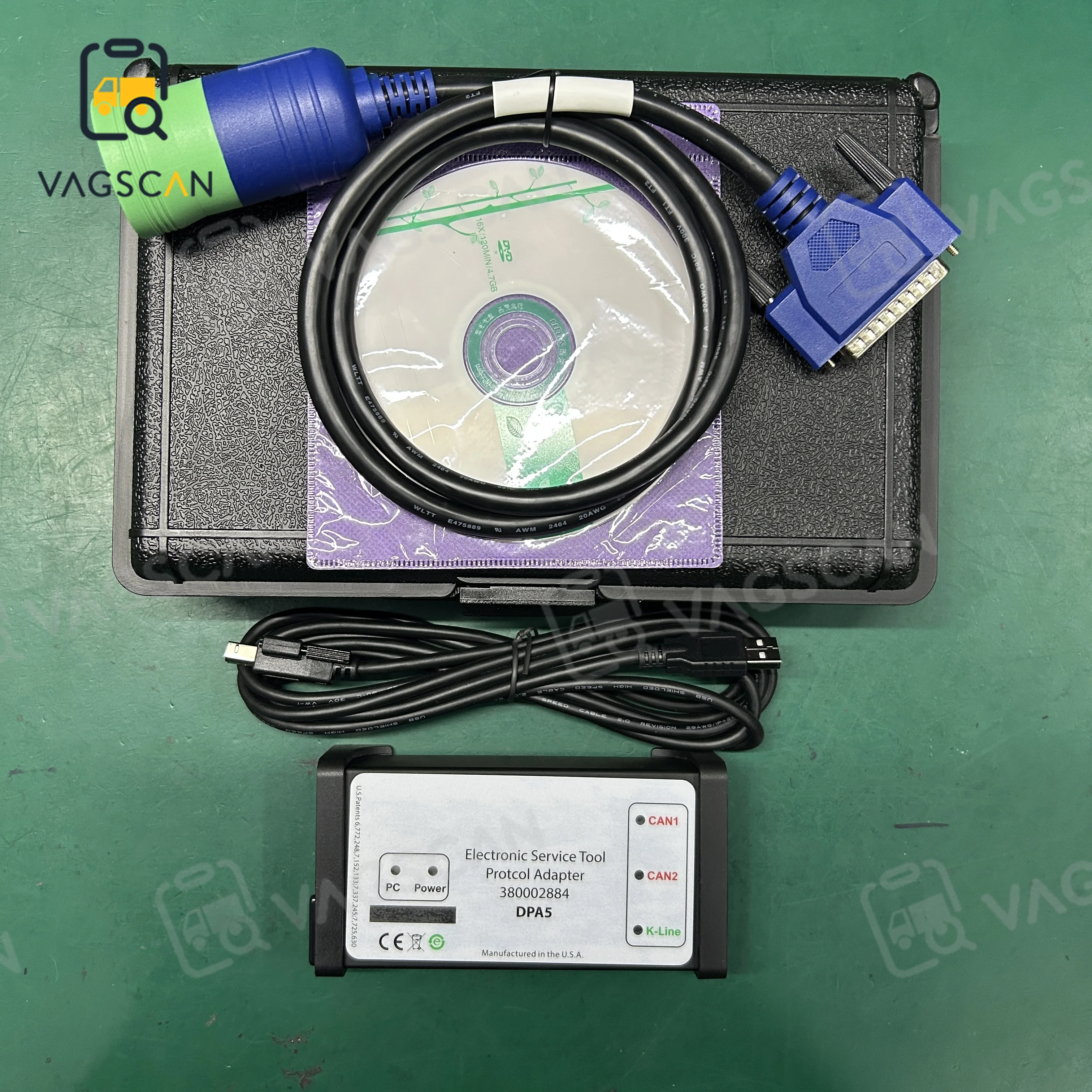 For DPA5 Truck Diagnostic Tool and K-LINE Cable USB Bl uetooth DPA 5 Dearborn V9.9 for New Holland Support J2534 Truck EST