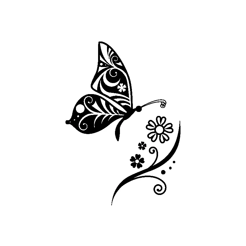 

Extraordinarily Beautiful Butterfly Fashion Subtle Vinyl Decal Cute Car Sticker Cover Scratch Creativity Black/white,16cm*11cm