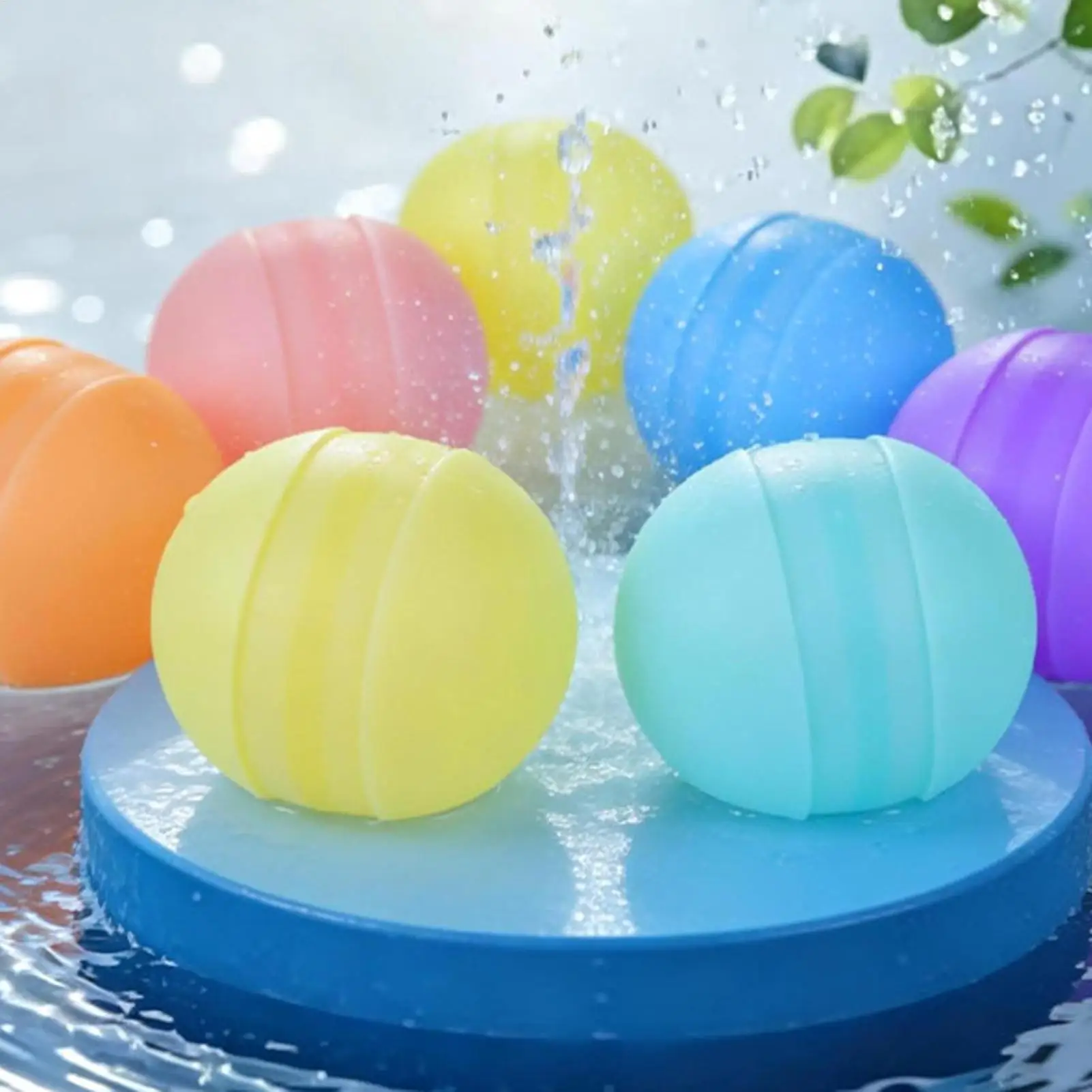 Water Balloons Toy Summer Outdoor 6 Pieces Balls Water Refillable Balloons For Summer Beach Backyard Yard Park School Boys Girls