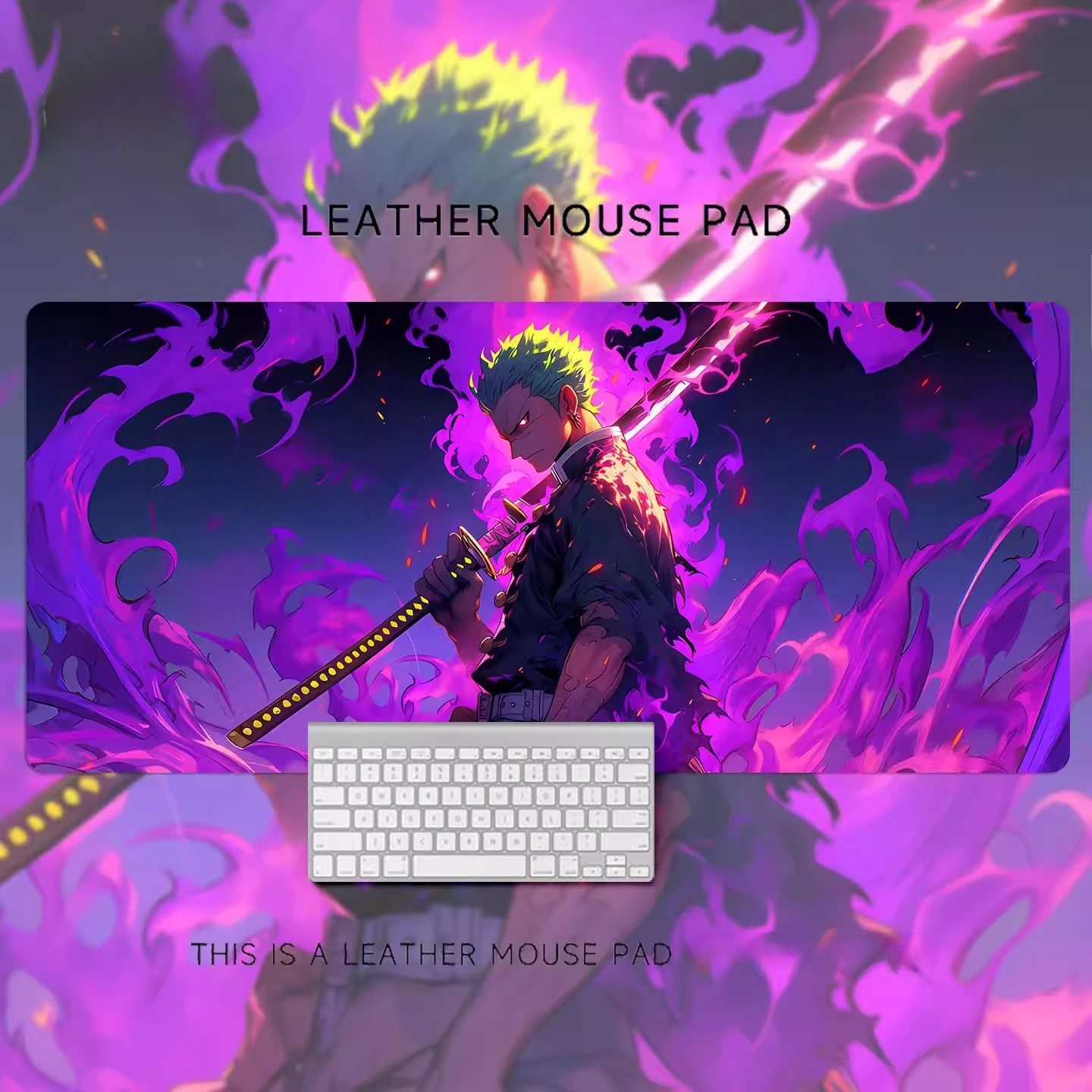 

Oversized Two-dimensional Animation Computer Desk Non-slip and Dirt-resistant Pad ONE PIECE Luffy Roronoa Zoro Leather Mouse Pad