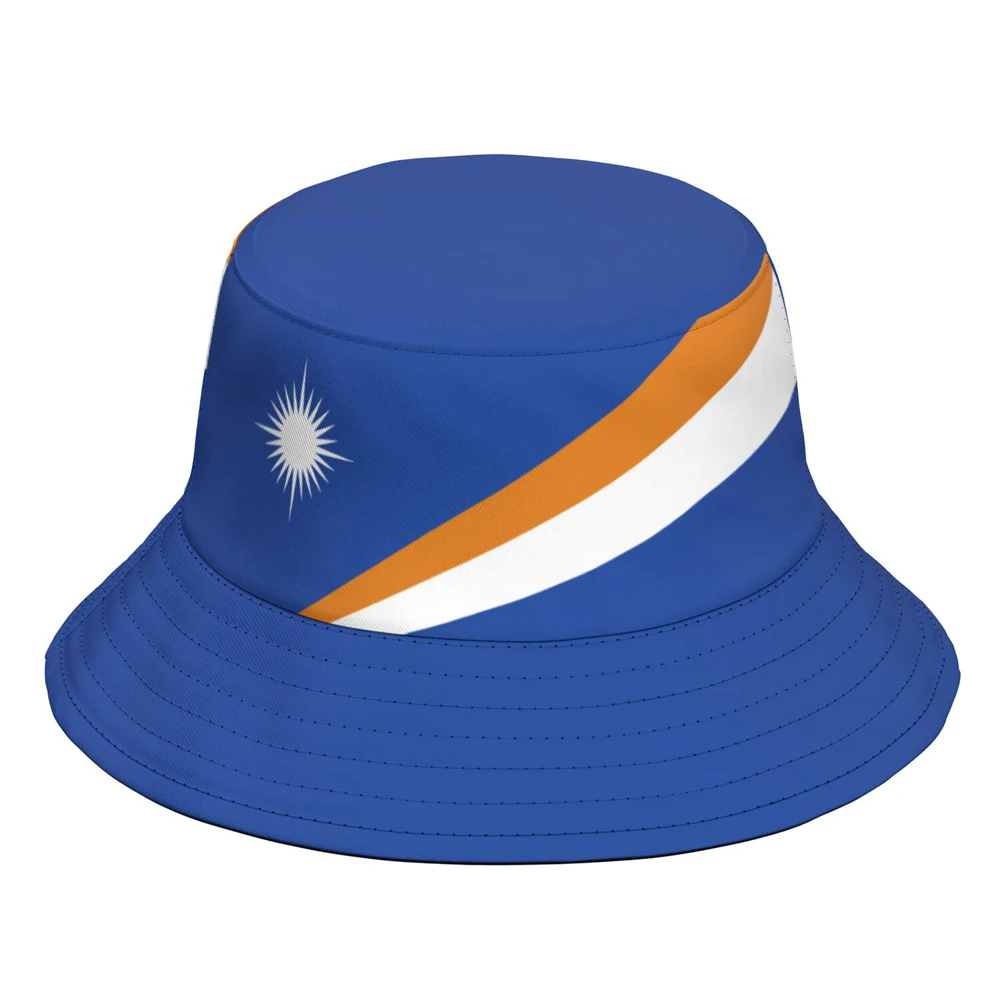 Marshall Islands Fisherman Hats Free Custom Made Name Number Bucket Cap Nation Flag Country Respirant Mh Print Photo Headgear