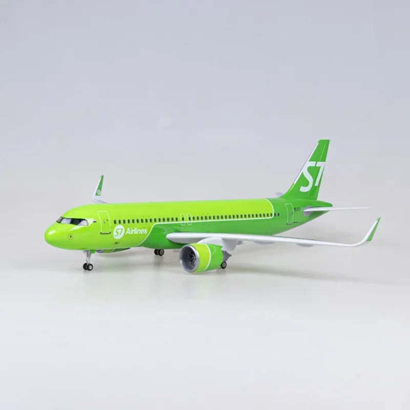 New 47CM 1/80 Airplane A320NEO A320 NEO Siberia S7 Airlines Model Toy Light & Wheel Landing Gear Diecast Resin Plane Model Decor