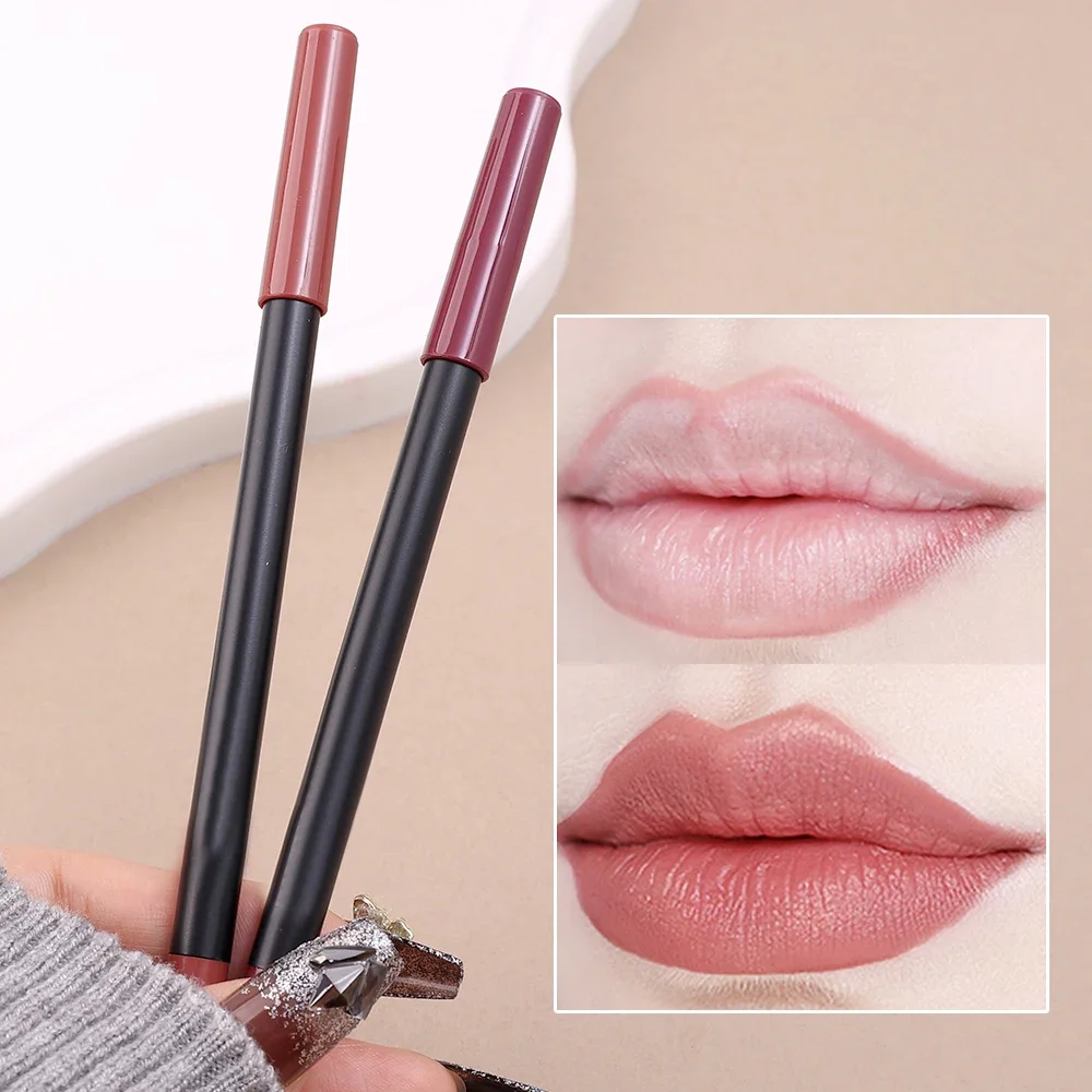 Matter nackter brauner Lipliner-Stift, langlebiger Antihaft-Cup-Lipliner, wasserfester Lippenstift-Stift, einfach zu tragende Lippen, Konturstift, Kosmetik