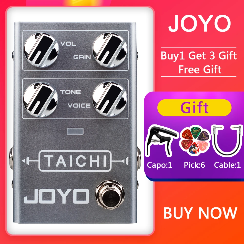 

JOYO R-02 TAICHI low-gain overload guitar effects pedal, Unique VOICE Knob with EQ Band Function, Classic Tones Effect