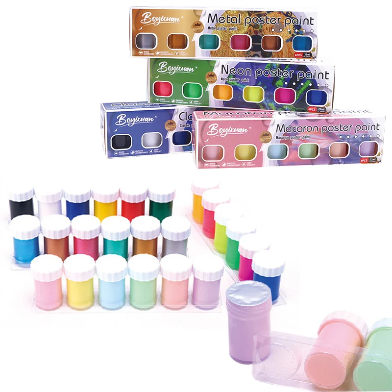 

6 цветов, 22 мл, набор акриловых пигментов, быстросохнущие, водонепроницаемые для DIY гипсовой куклы, художественная роспись, украшение ручной работы, граффити
