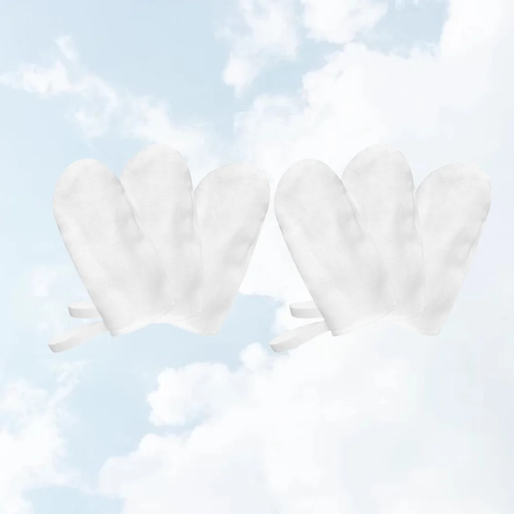 6Pcs Baby Gauze Finger Toothbrushes Oral Gauze Baby Teeth White Gauze Toothbrushes Baby Teeth Cleaner