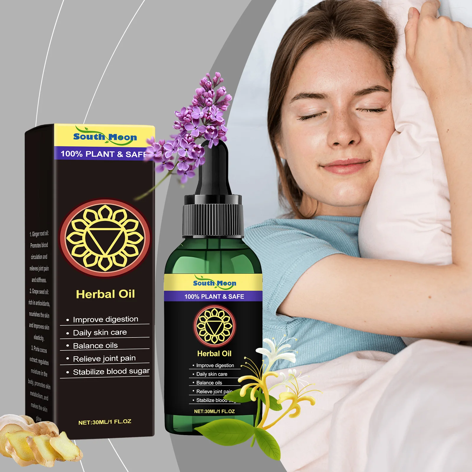 

Relaxing Body Massage Oil Help Digestion Relieve Muscle Soreness Reduce Stress Anxiety Sooth Improve Sleep Plant Essential Oil