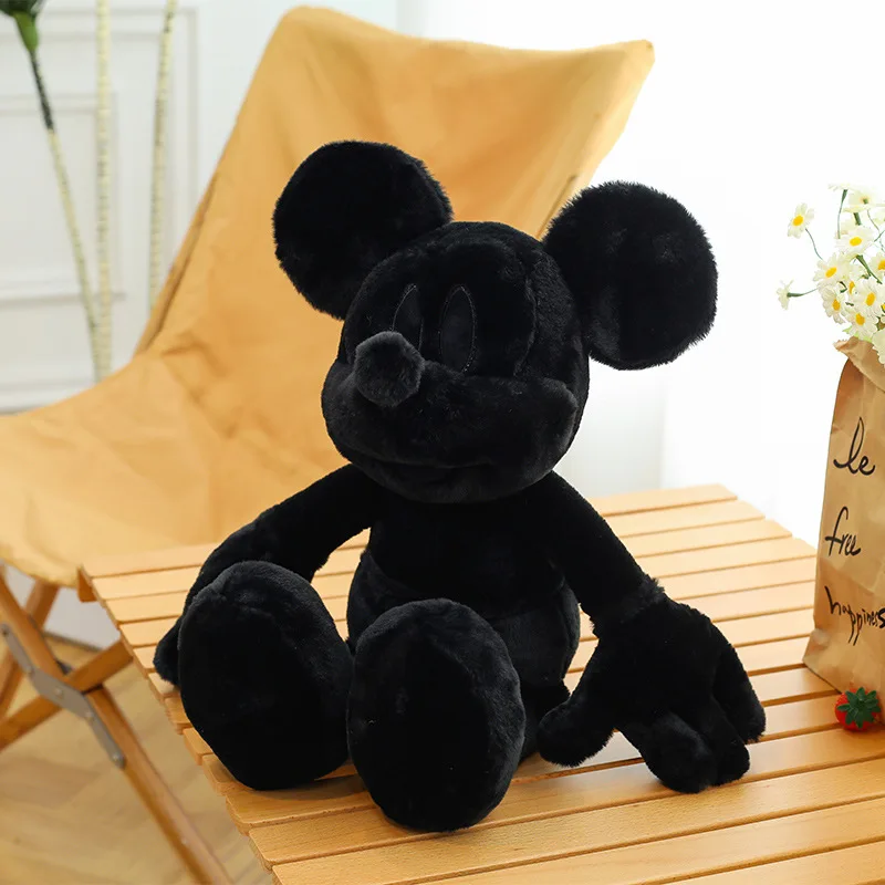 60/80 cm Disney grande peluche di Topolino in bianco e nero scuro bambola di Topolino ragazza cuscino regalo di San Valentino