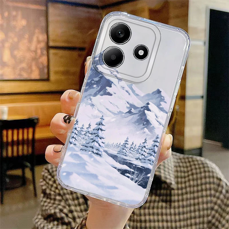 เคสสำหรับเสี่ยวมี่ โพโค X3 เอ็นเอฟซี X3 โปรเคสโทรศัพท์แบบนิ่มสุขสันต์วันคริสต์มาสหิมะฤดูหนาวที่สวยงาม