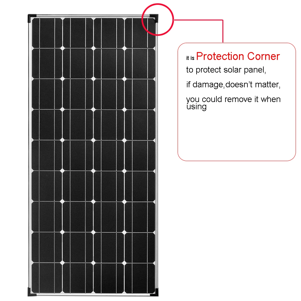 Solar panel 경량 태양 전지 패널 모듈, 100W 120W 150W 셀 알루미늄 프레임, 12V 또는 24V 36V 배터리, 자동차 가정 농장 보트 RV 캠핑 요트