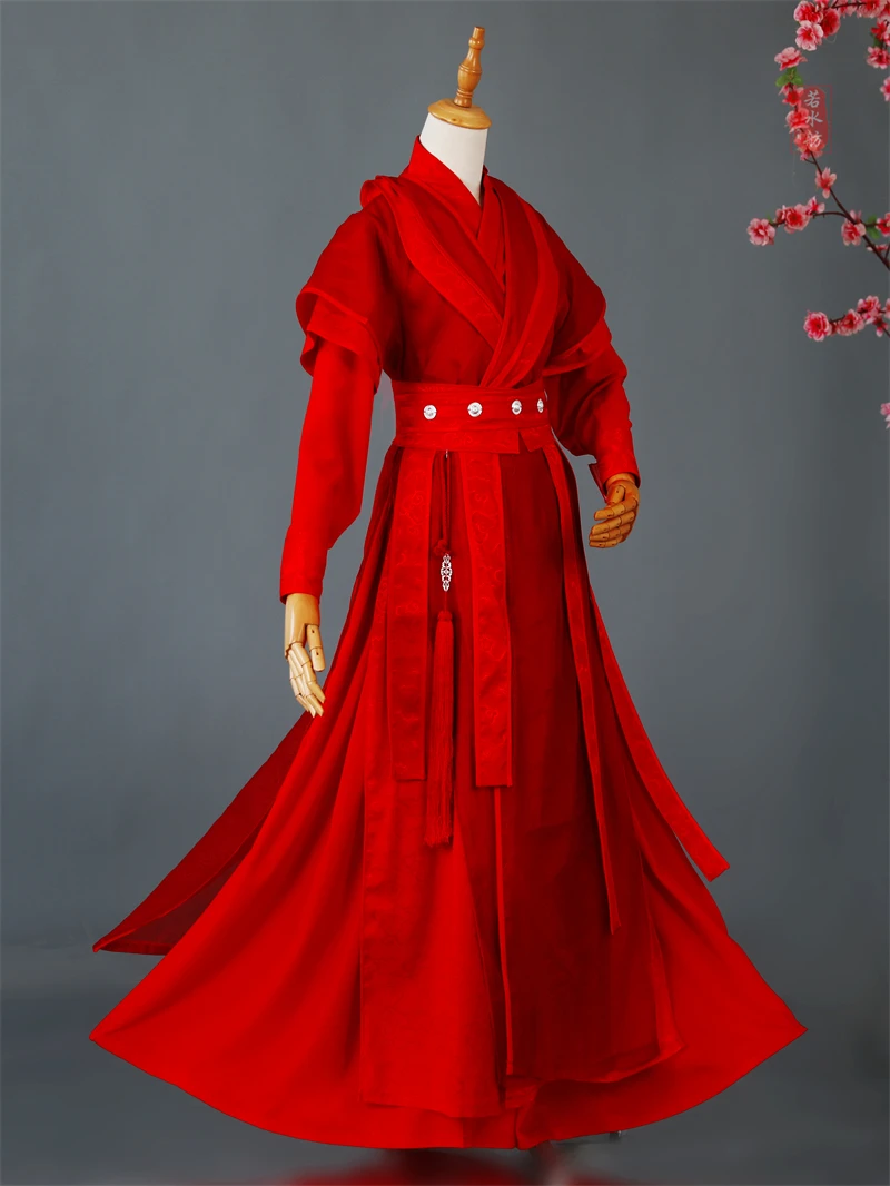 

RED Китайский Hanfu He Xuan Gu Yun Косплей Костюм Аниме Хэллоуин Карнавал Косплей Вечеринка Мужское платье Tian Guan Ci Fu