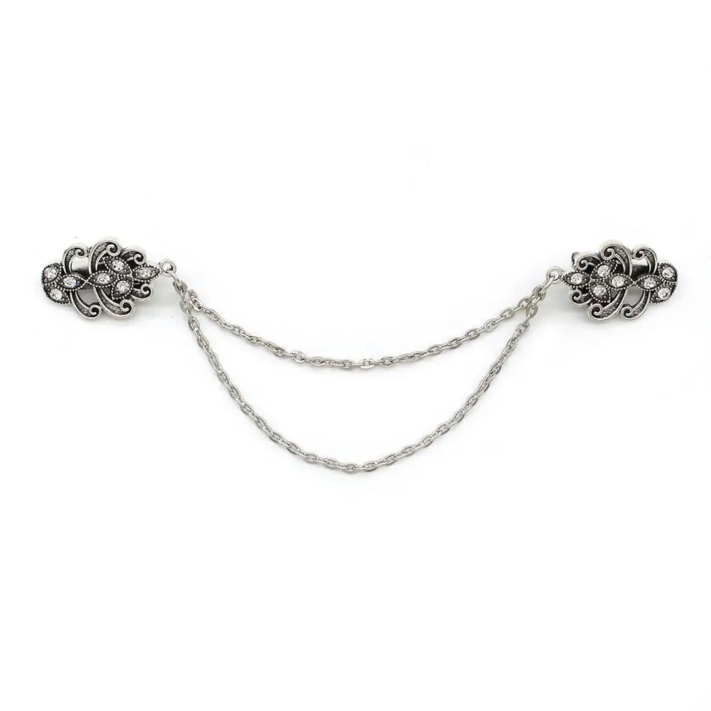 Retro Suit Brooch Korean Grace Gentleman Tassel Brooch Fashion Trend Suit Shirt Collar Chain High End Banquet