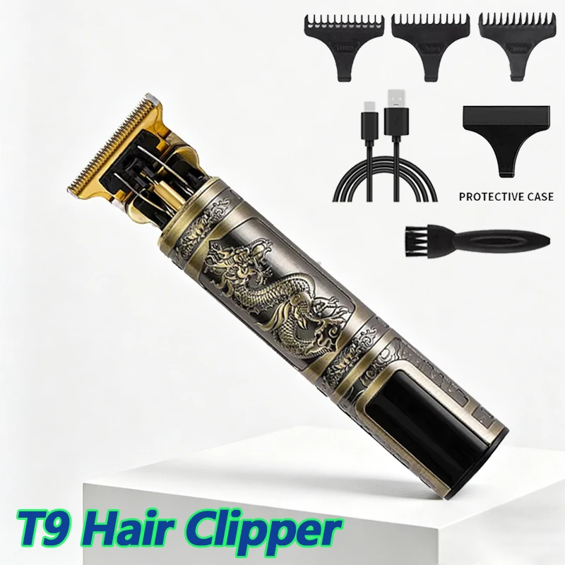 ¡Oferta 2026! Cortadora de Pelo Inalámbrica T9 Vintage, Recargable por USB, Portátil, para Hombres