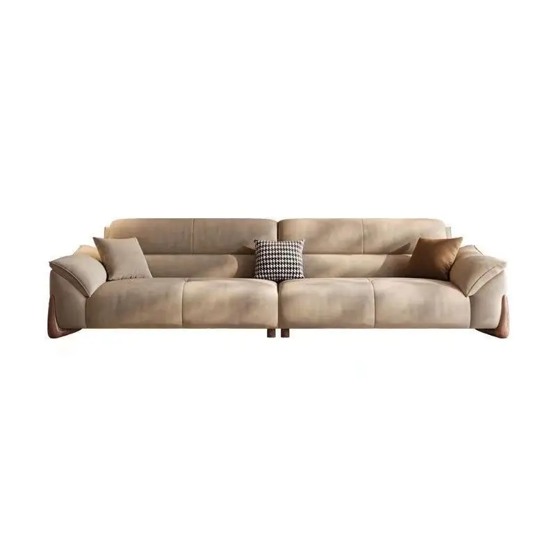 

Chenier fabric sofa modern simple living room flannel straight sofa
