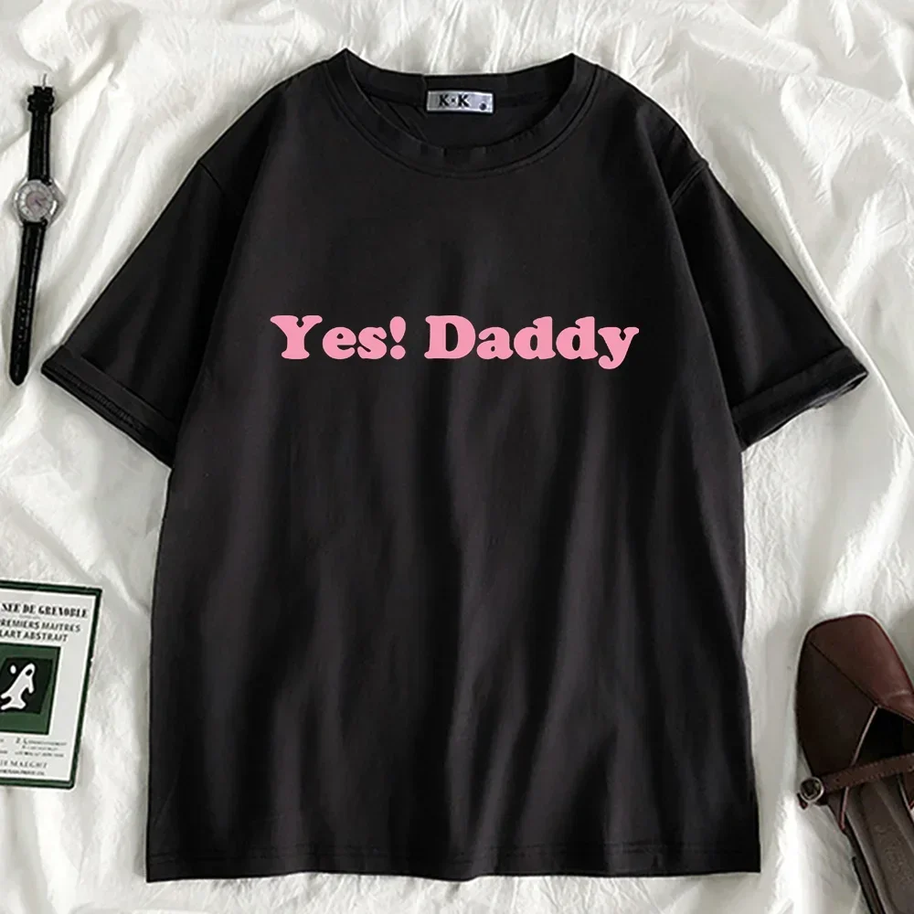 Sí, papá! Camiseta divertida para Mujer, 10 colores, ropa coreana Harajuku de verano para Mujer, Camiseta de gran tamaño para Mujer, camisetas para Mujer nuevas