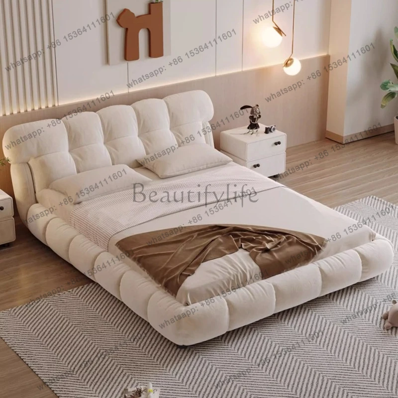 king size cream style Double bed 180x200cm High end elegant comfortable bed frame queen letto matrimoniale designer furniture